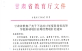 轉發(fā)甘肅省財政廳 教育廳文件 關于下達2016年度甘肅省高等學?？蒲许椖孔曰I經費項目的通知